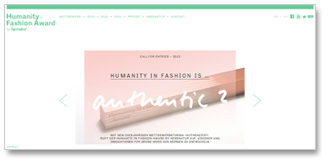 Humanity in Fashion Award Webseite