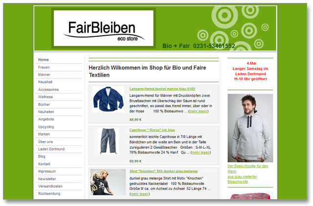 FairBleiben Online-Shop