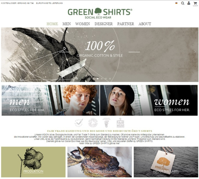 GREEN SHIRTS - Webseite und Online-Shop